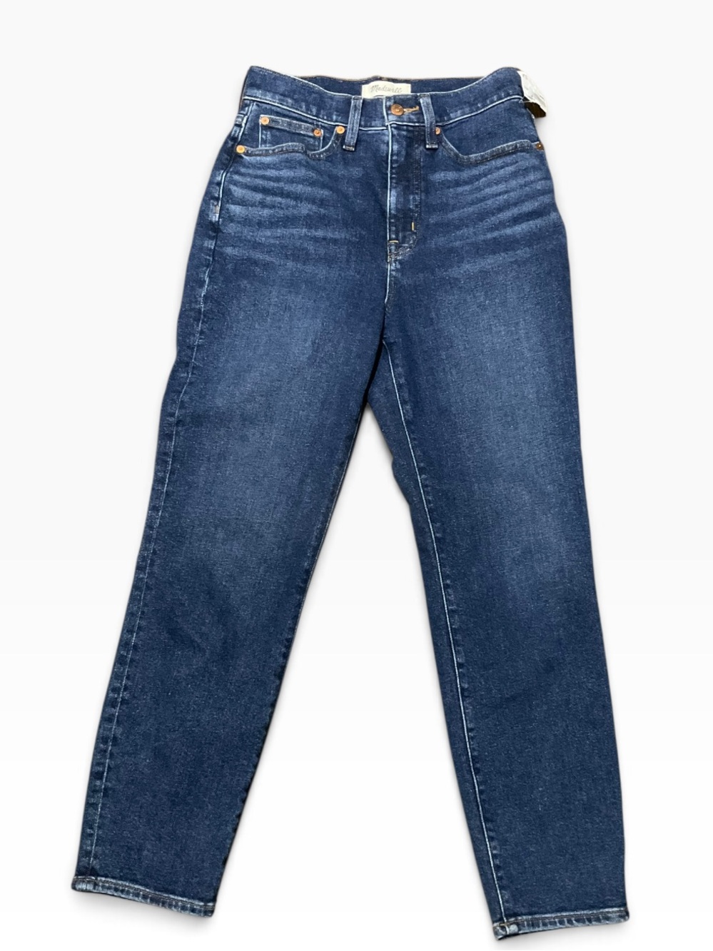 Madewell Mom Jeans Straight-Leg in a Deep Blue Denim Size 25